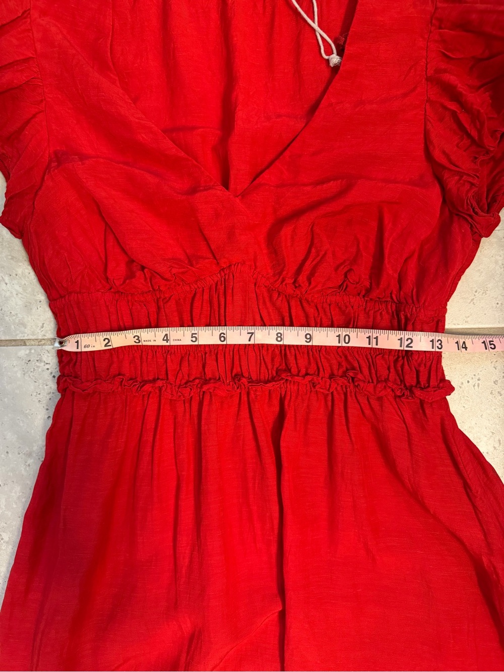 & Other Stories | Boho V Neck Midi Dress w Tier Hem and Ruffle Sleeves | Sz 8 - Picture 13 of 13
